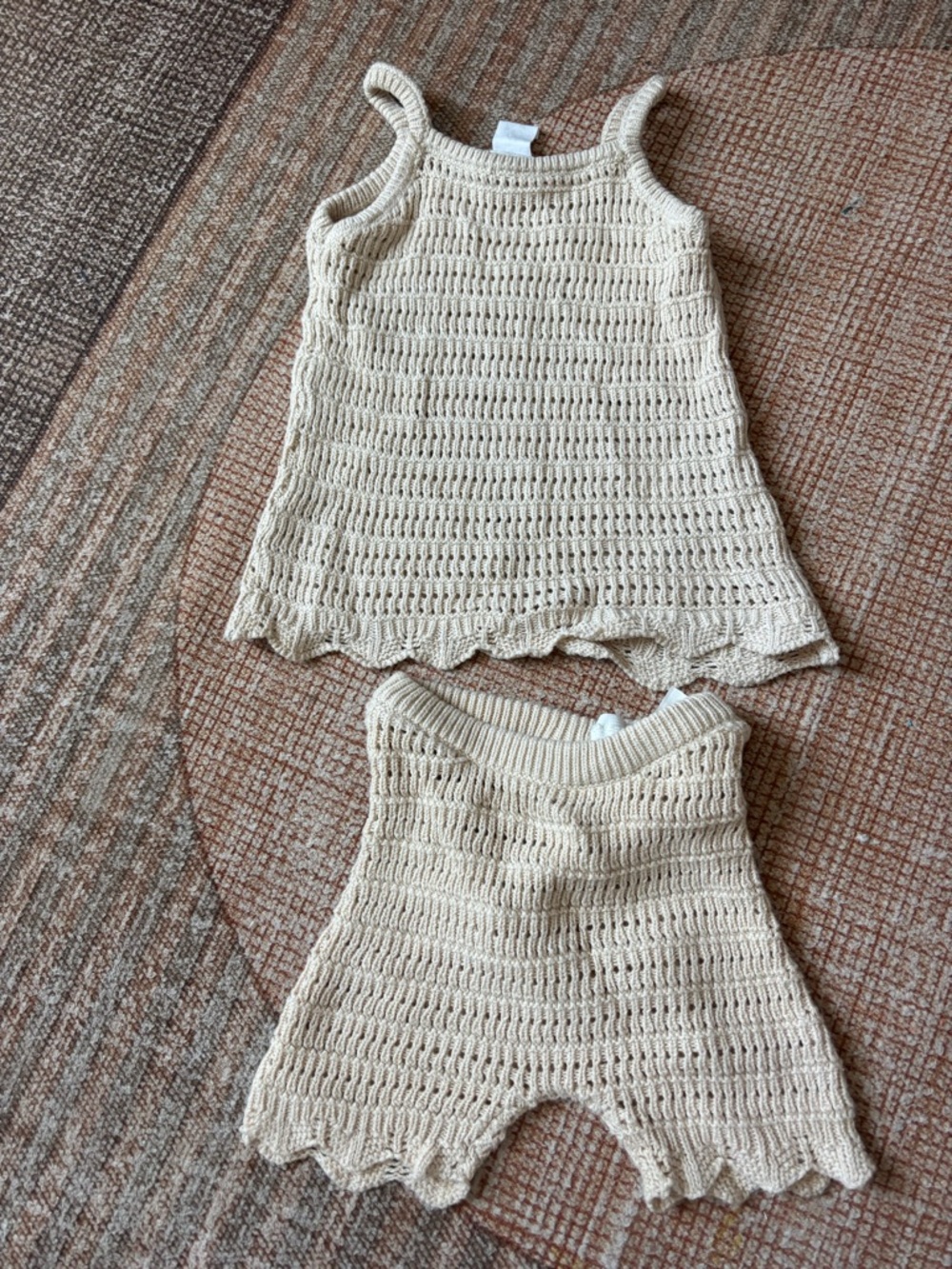 H&M Kids Crochet Knit Tank & Shorts Set - Cream